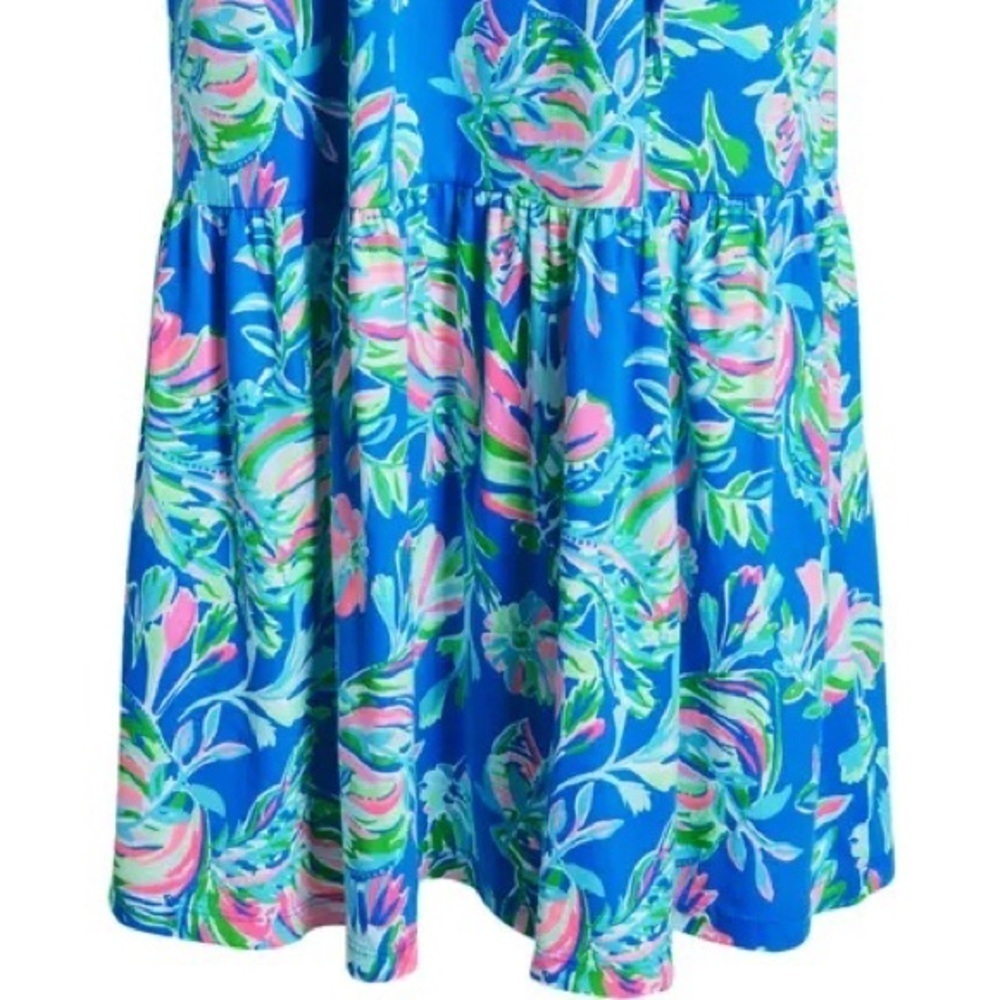 LILLY PULITZER Small Merle Midi dress Blue Flare Fancy Fins - Picture 8 of 15